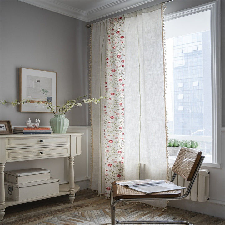 Wild Pink Floral Curtain