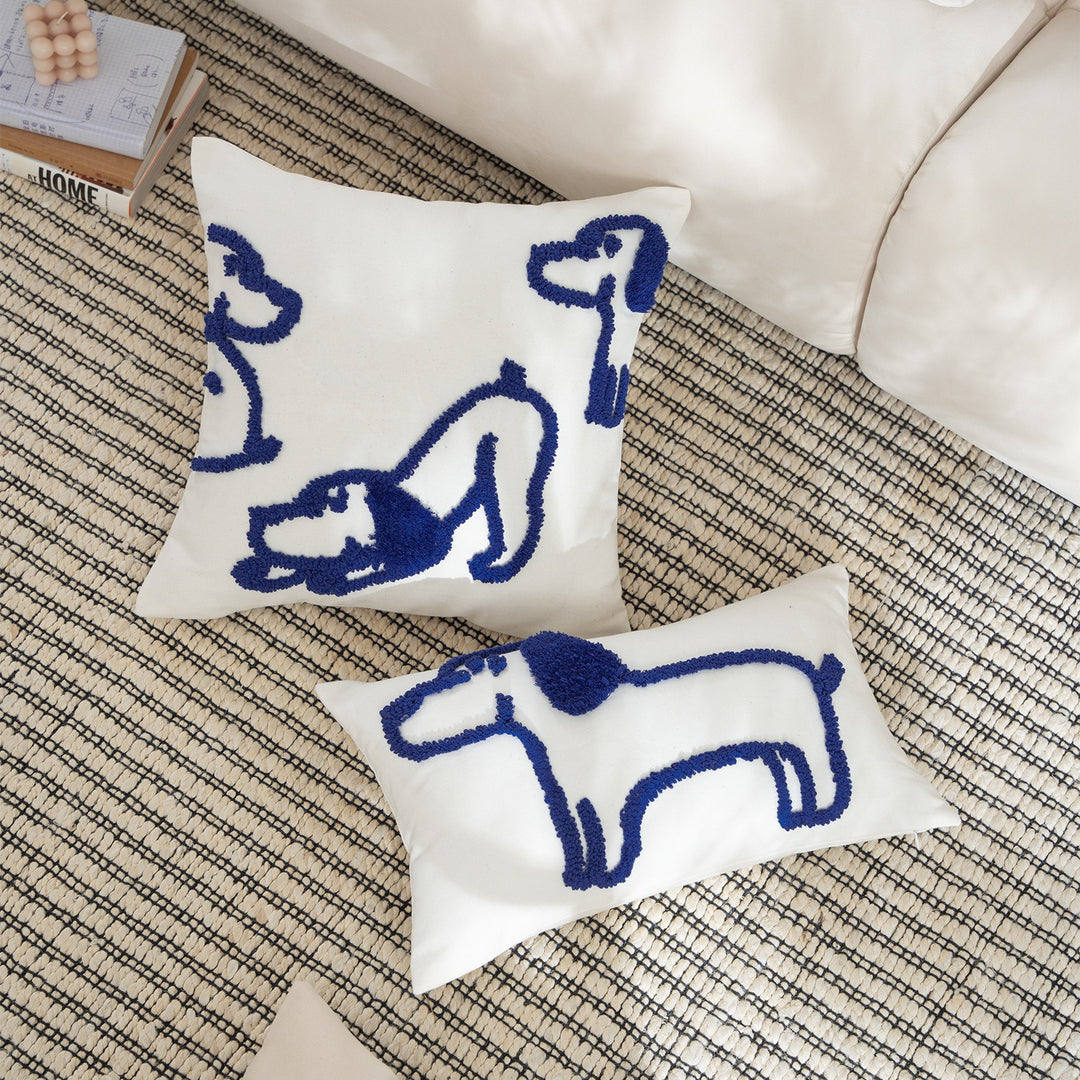 Blue Puppy Line Cushion Collection