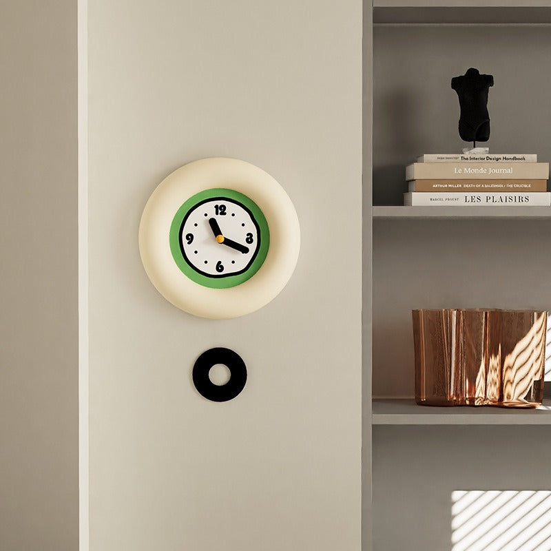 Creamy Matcha Wall Clock
