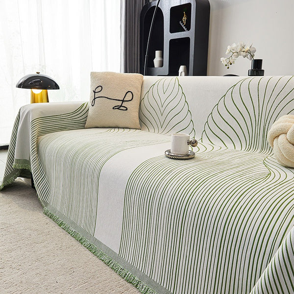 Dancing Green Line Sofa Cover