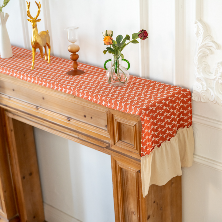 Rustic Ruffle Floral Table Runner