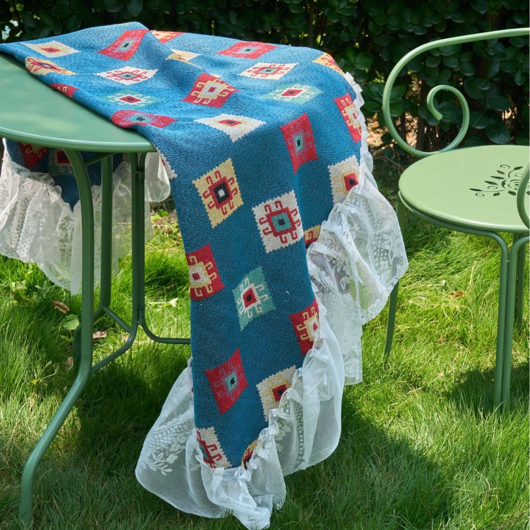 Blue Patchwork Table Cloth