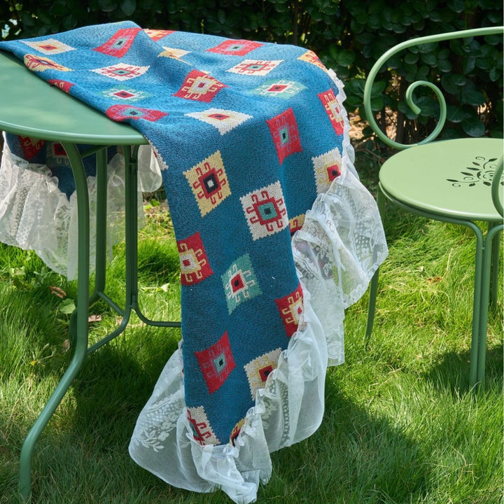Blue Patchwork Table Cloth