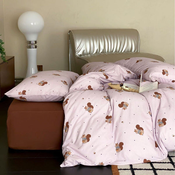 Pastel Squirrel Bedding Set