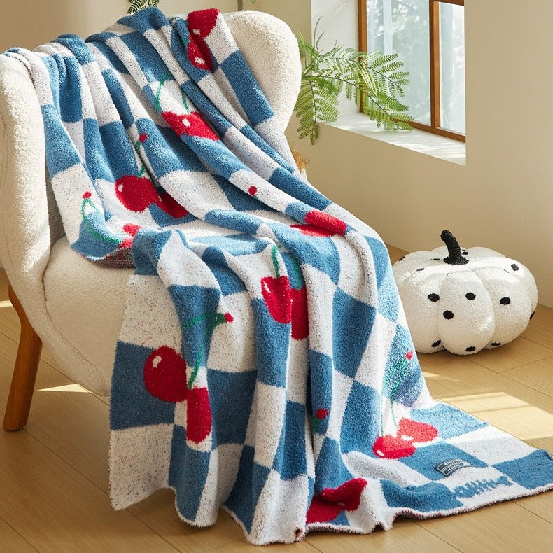 Cherry Picnic Checker Throw