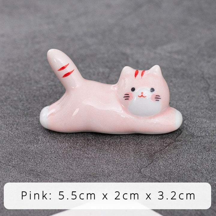 Sunbathing Cat Chopstick Holder Set