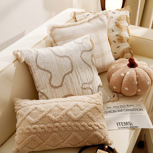 Creamy Boho Cushion
