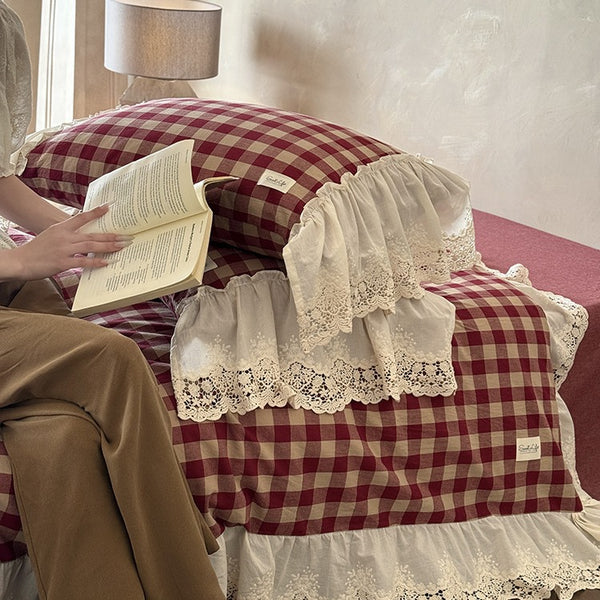 Countryside Lace Checker Bedding Set