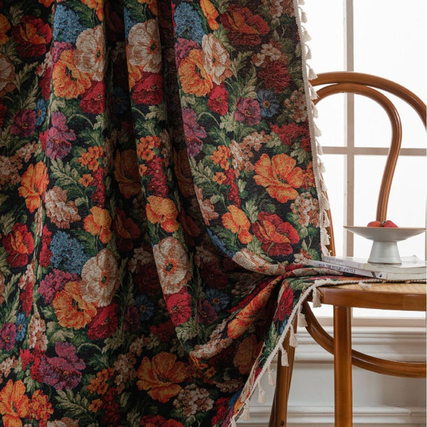 Retro Blossoming Curtain