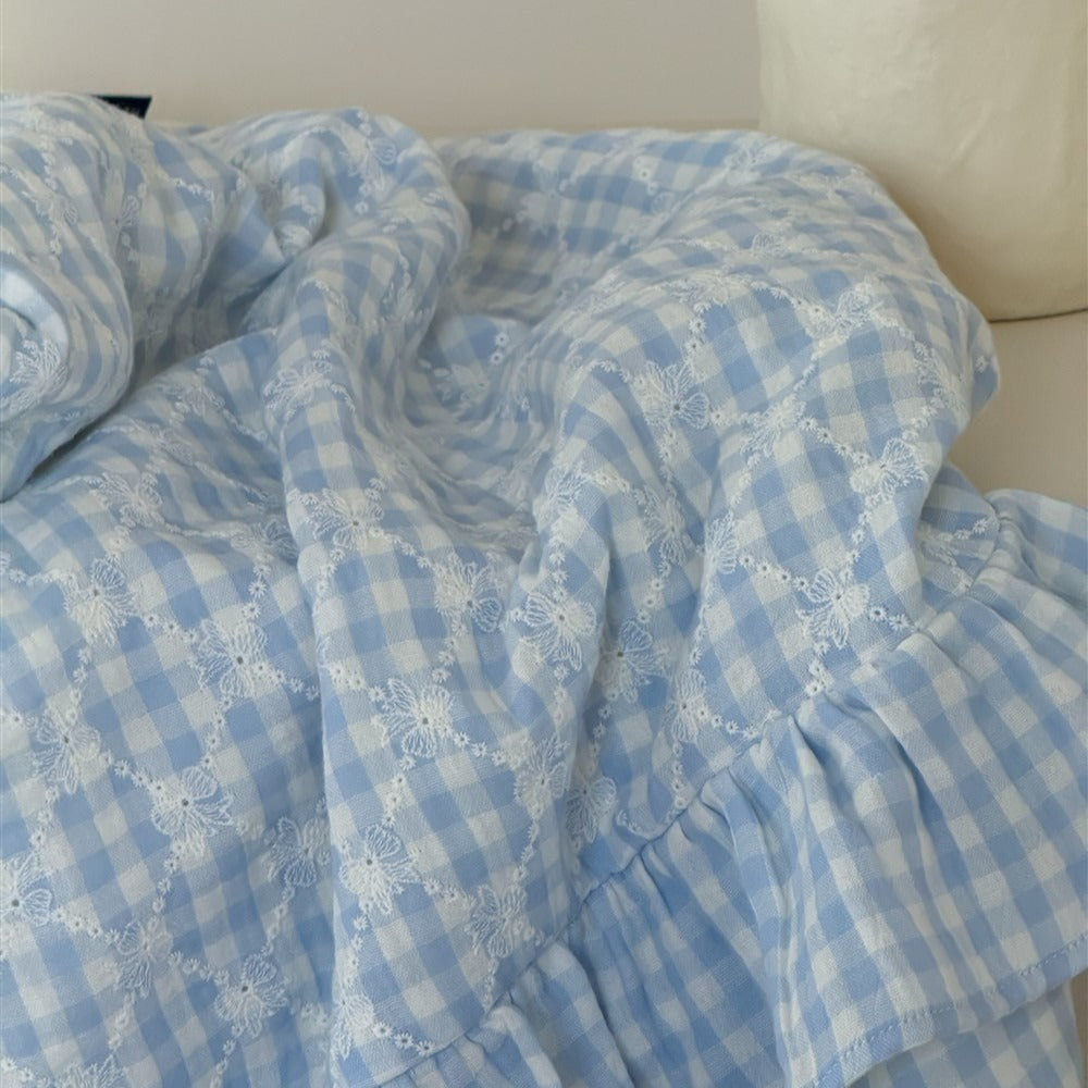 Mini Blue Checkerboard bedding Set