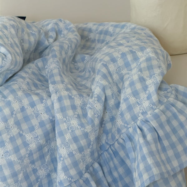 Mini Blue Checkerboard bedding Set