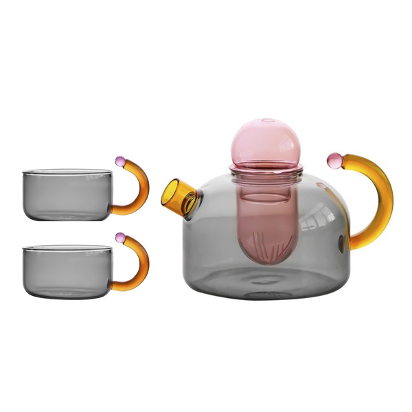Bubble Pop Glass Teacup & Pot