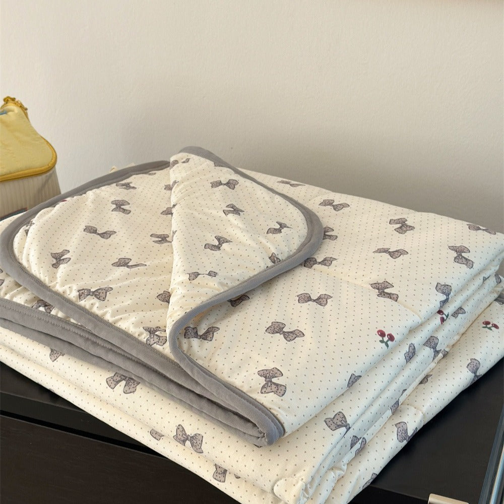 Mini Polka & Bow Summer  Quilted Blanket