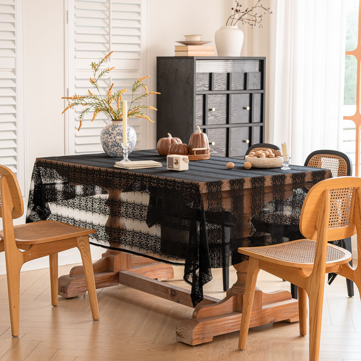 Retro Stripe Lace Tablecloth