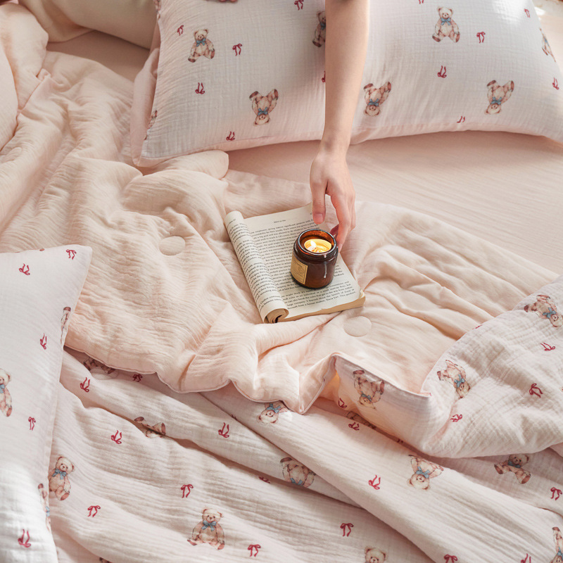 Bear & Cherry Summer Quilted Blanket