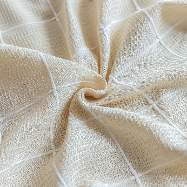 Sunlit Check Fringe Curtain