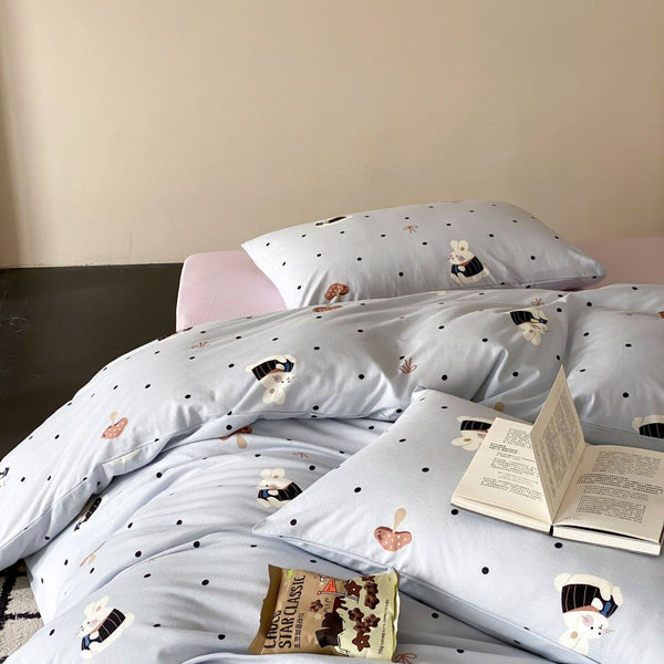 Mushroom Bunny Dots Bedding Set