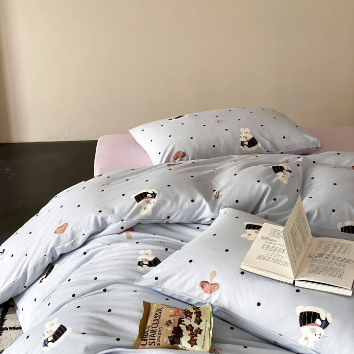 Mushroom Bunny Dots Bedding Set