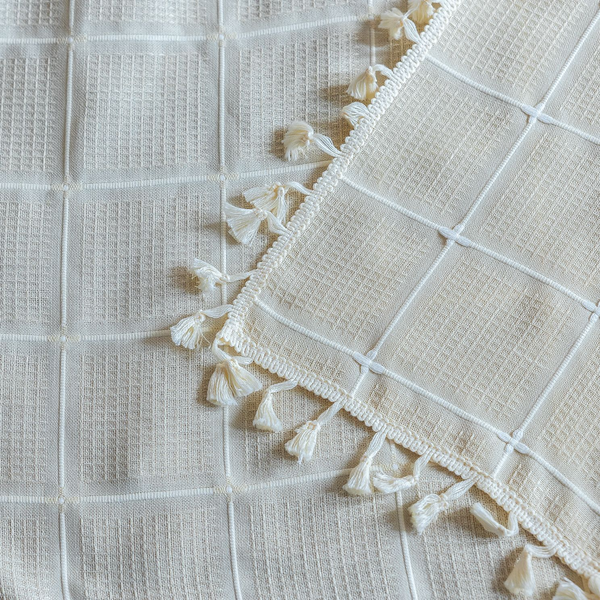 Sunlit Check Fringe Curtain