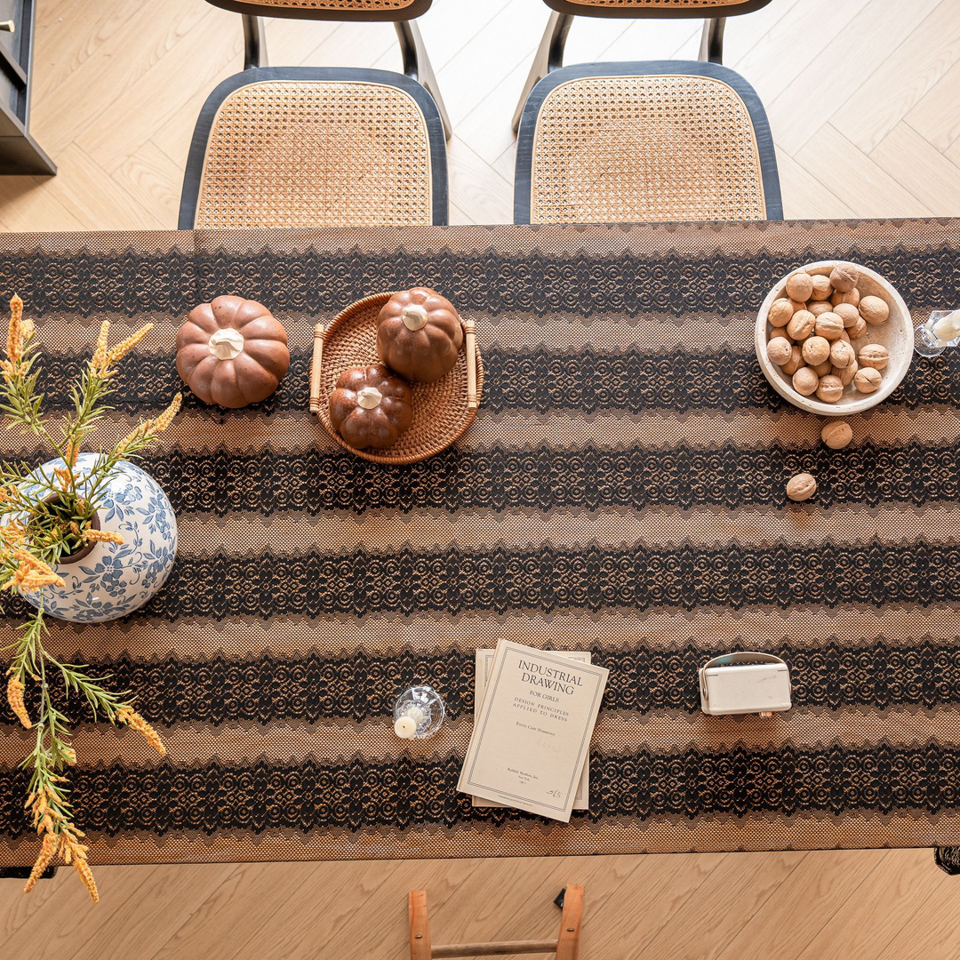 Retro Stripe Lace Tablecloth