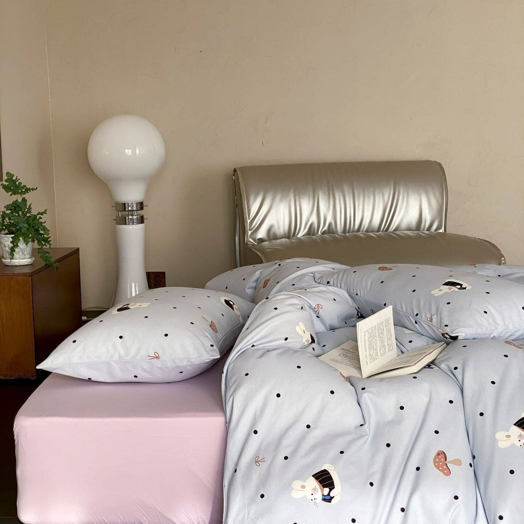 Mushroom Bunny Dots Bedding Set