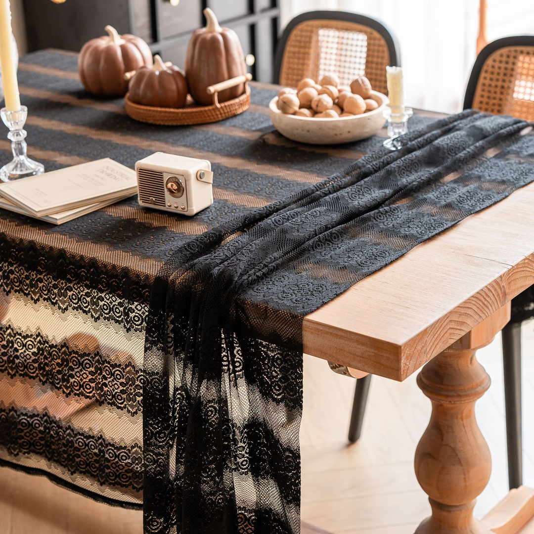 Retro Stripe Lace Tablecloth