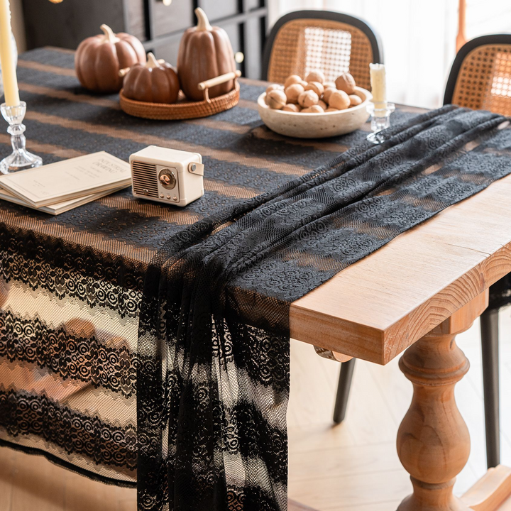Retro Stripe Lace Tablecloth
