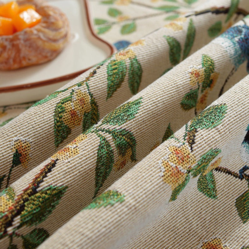 Nature's Songbird Fringe Tablecloth