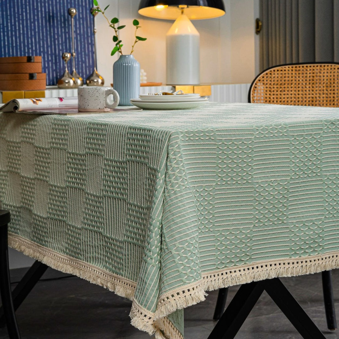 Vintage Geo Weave Tablecloth