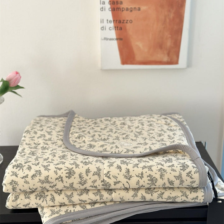 Bunny on Grass Summer Quilted Blanket