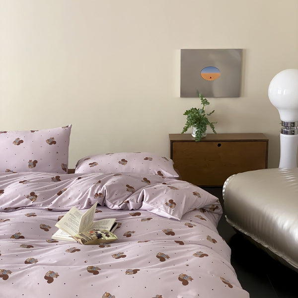 Pastel Squirrel Bedding Set