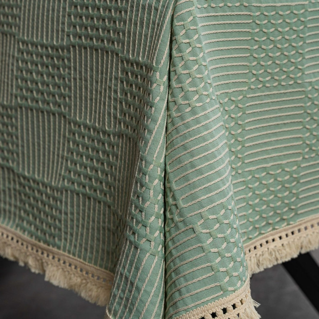 Vintage Geo Weave Tablecloth