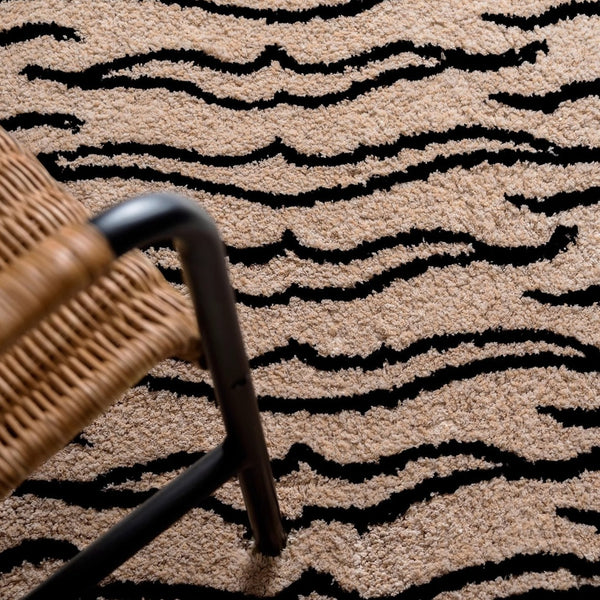 Beige Tiger Stripe Rug