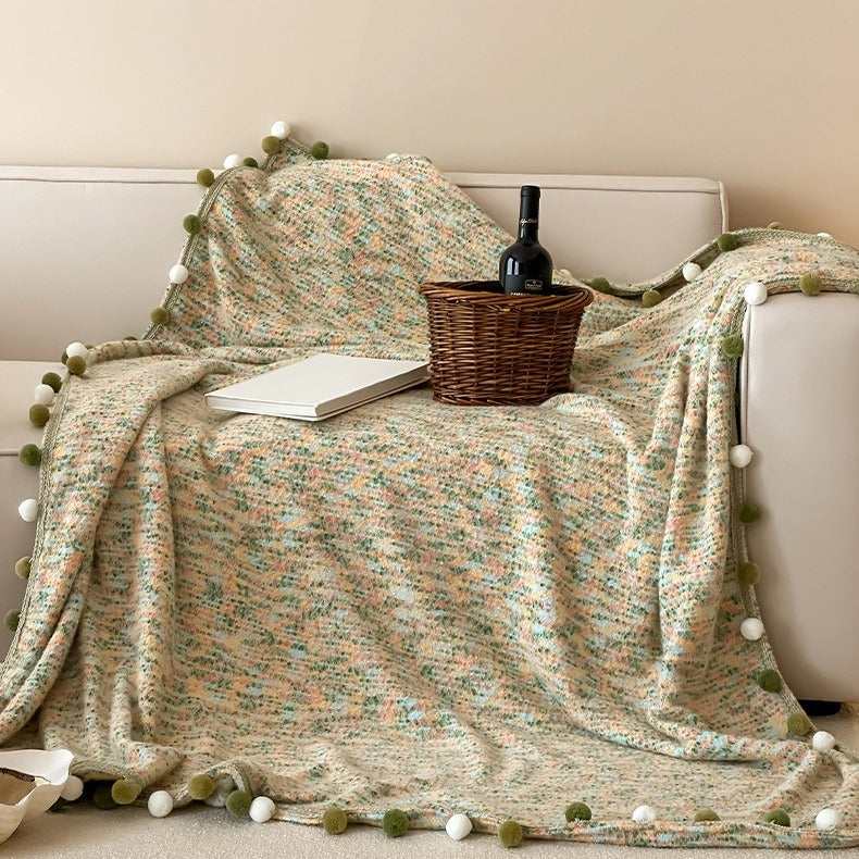 Pom-Pom Candy Quilted Blanket