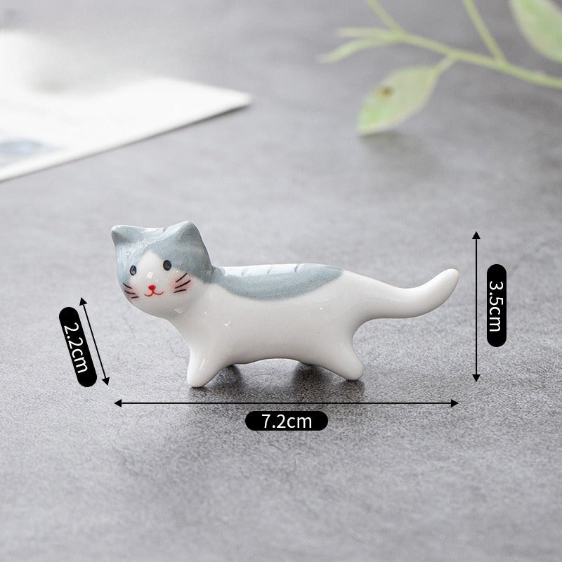 Wagging Tail Cat Chopsticks Holder Set
