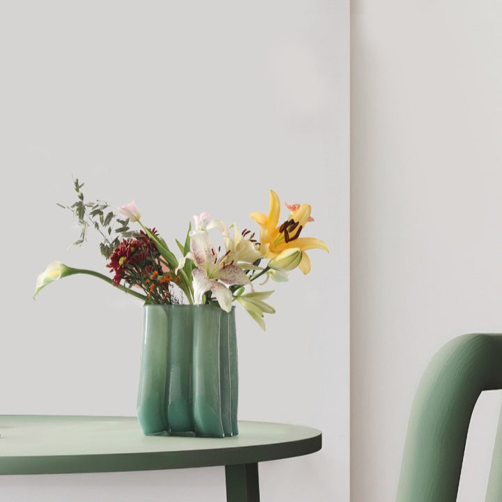 Green Serenity Glass Vase Collection