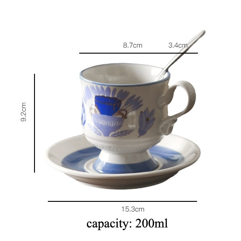 Azure Bloom Teacup Set