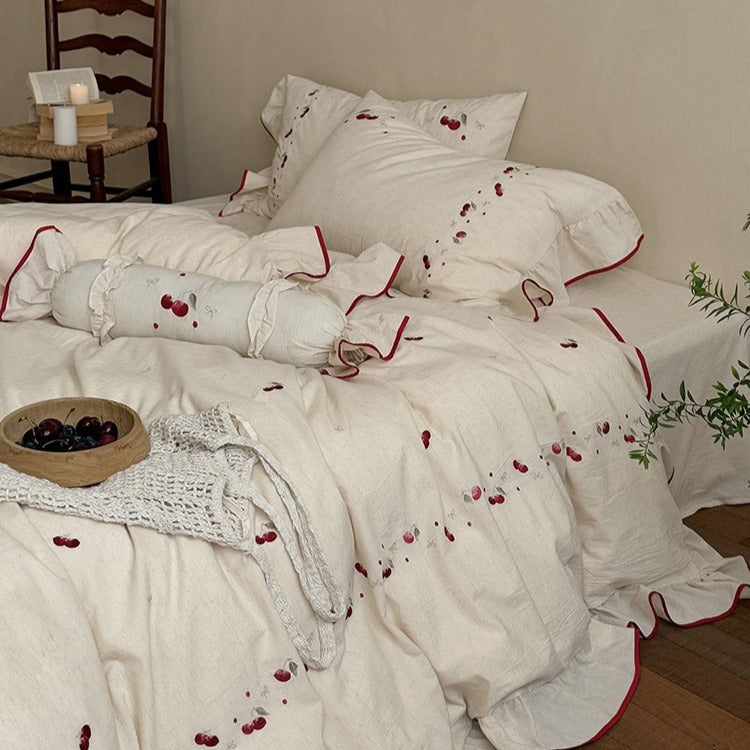 Cherry Kiss Ruffle Bedding Set