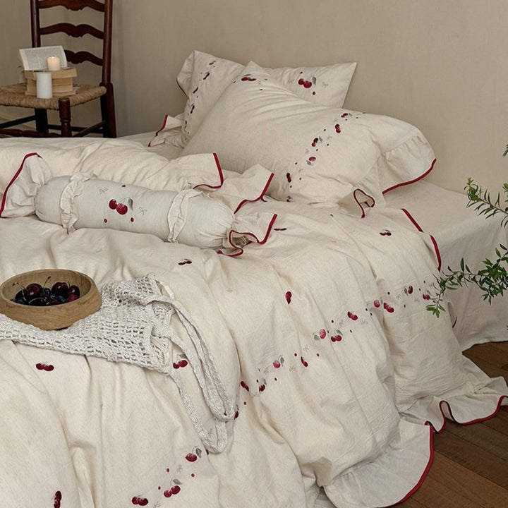 Cherry Kiss Ruffle Bedding Set