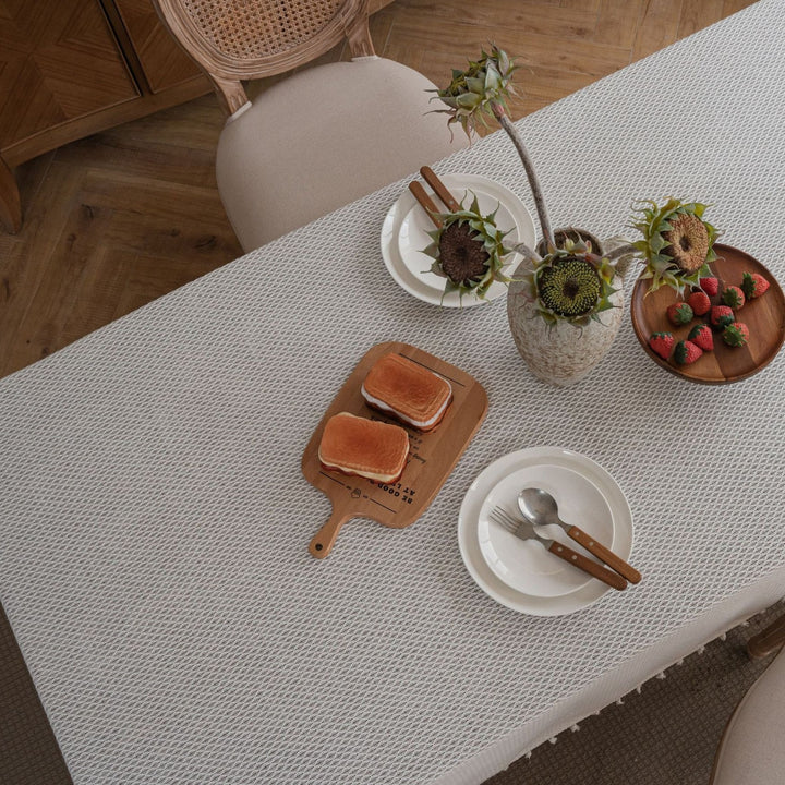 Waffle Tassel Tablecloth