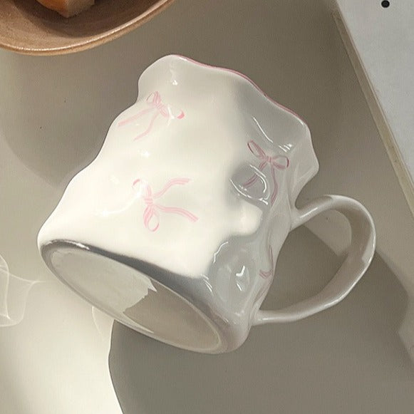 Blush Bow Ruffle Mug
