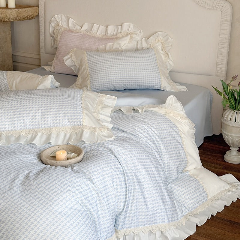 Houndstooth & Sweet Ruffle Bedding Set Collection