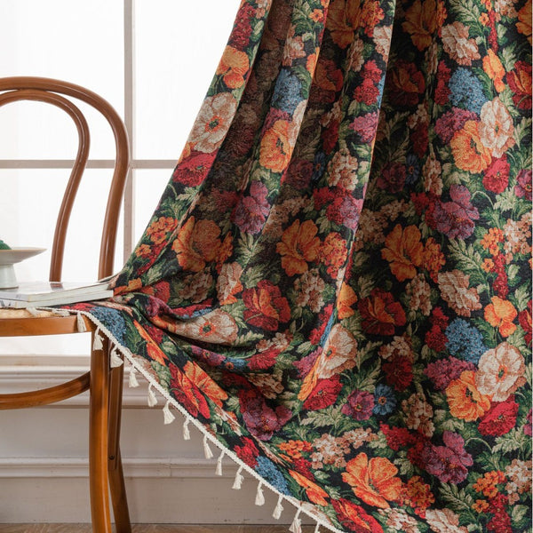 Retro Blossoming Curtain
