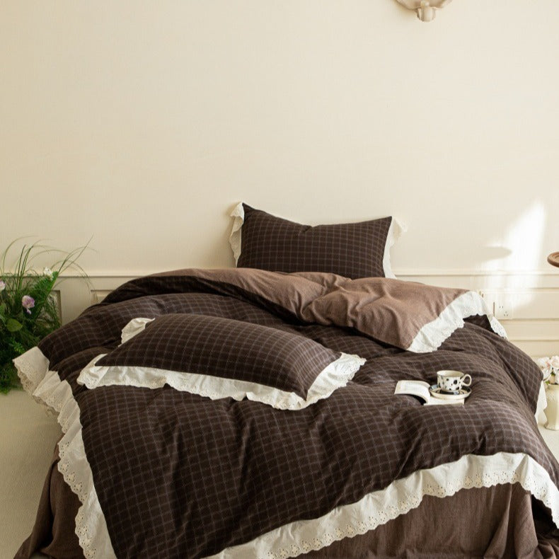 Morning Coffee Tartan Bedding Set