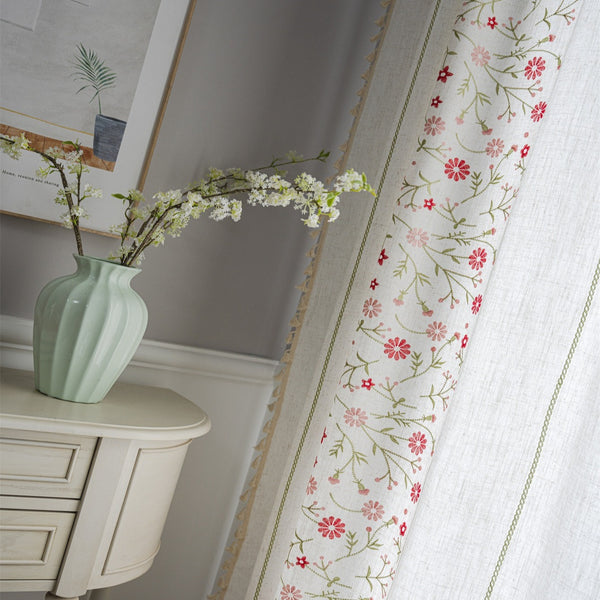 Wild Pink Floral Curtain
