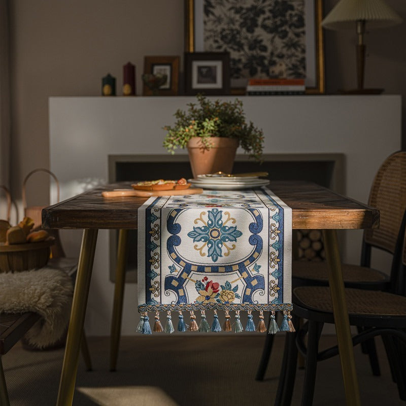 Blue Blooming Table Runner