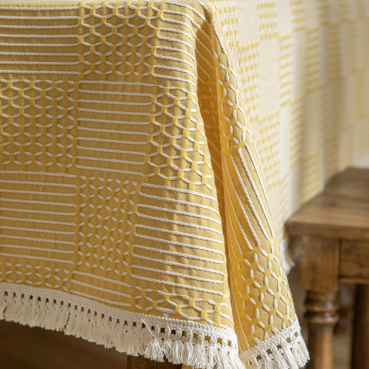 Vintage Geo Weave Tablecloth