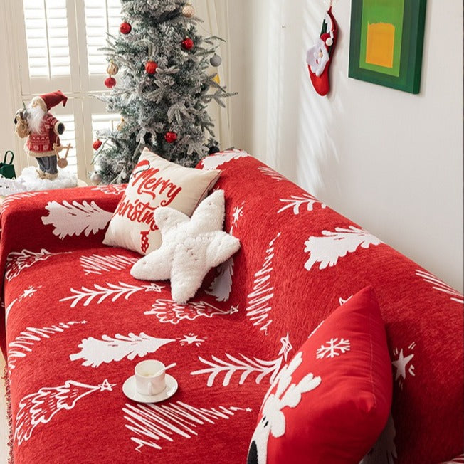 Red Xmas Sofa Cover