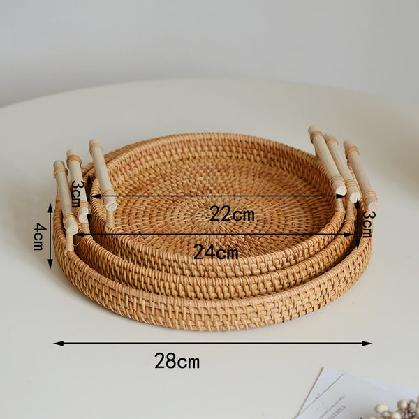 Morning Shore Rattan Tray Set