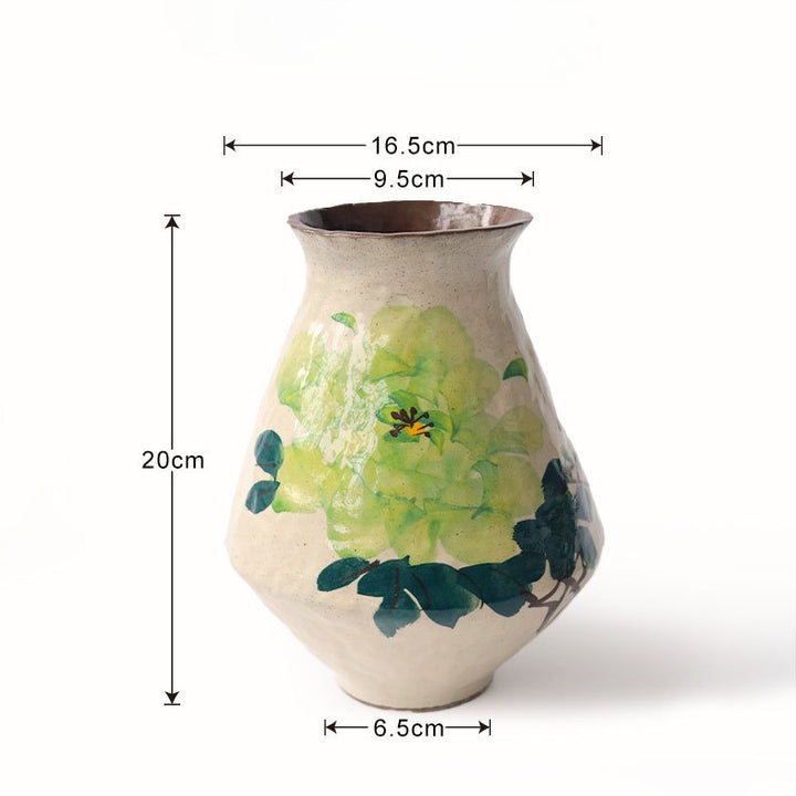 Green Rose Ceramic Vase Collection
